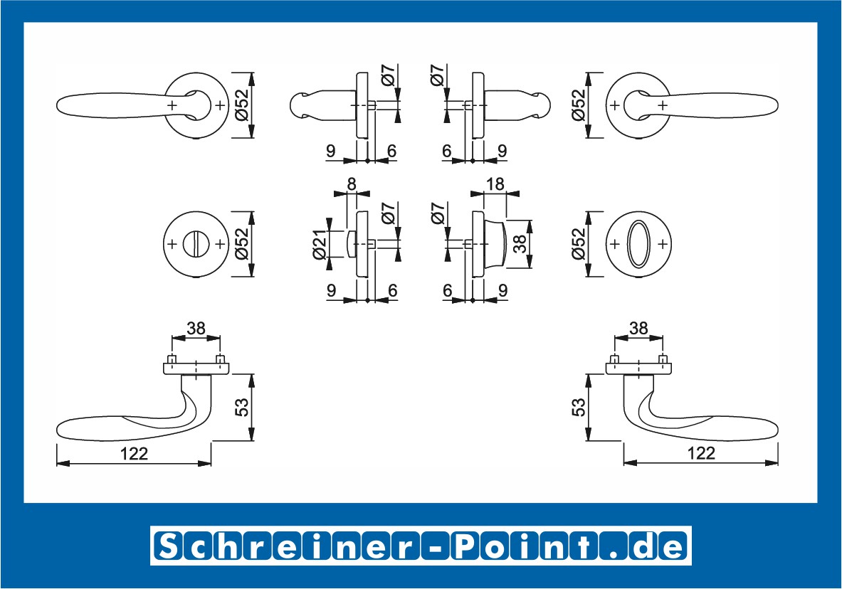 Hoppe Verona Messing verchromt Resista F49-R Rosettengarnitur M151/42KV/42KVS, 2749496, 6375455, 2749509, 2749517, 6492698, 2749584, 6375539